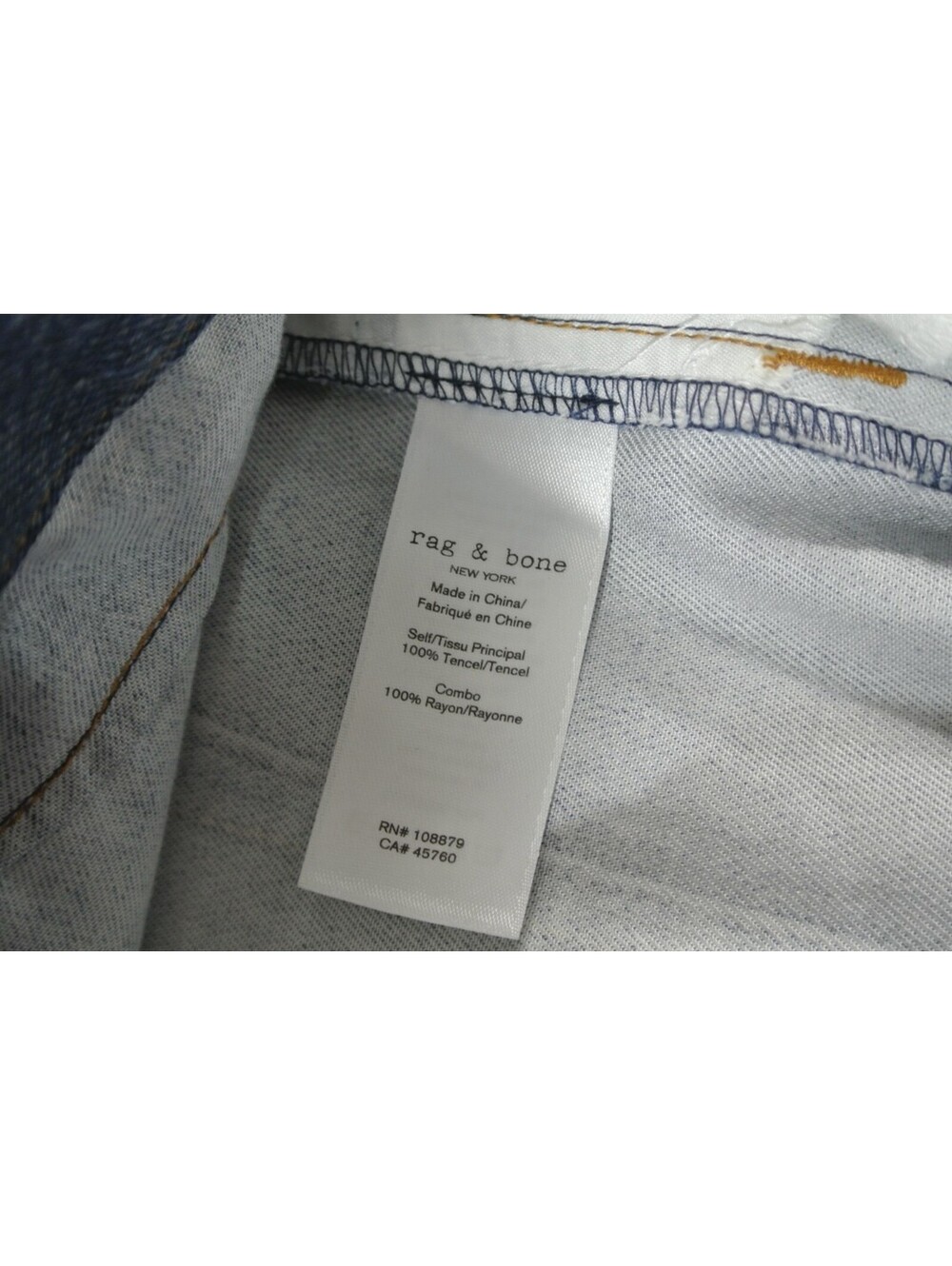 NEW, Rag & Bone Printed Denim Skirt with front slit in blue Size 34 #P4037 - Picture 6 of 6